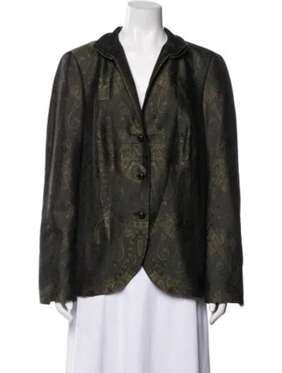 Pre-owned Akris Paisley Print Blazer In Green