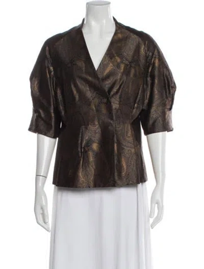 Pre-owned Akris Paisley Print Jacket In Brown