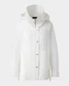 Akris Palina Double Layer Techno Grid Parka In Pure White