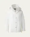 Akris Palina Double Layer Techno Grid Parka In Pure White