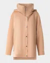 Akris Palina Water-resistant Silk Poplin Parka Jacket In Cuoio