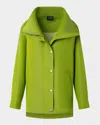 Akris Palina Water-resistant Silk Poplin Parka Jacket In Grass Green