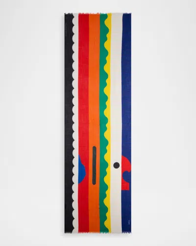 Akris Paravent-print Cashmere Scarf In Multi