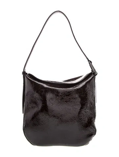Pre-owned Akris Patent Leather Shoulder Bag W/ Tags In Black