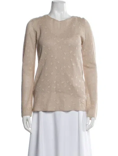 Pre-owned Akris Patterned Bateau Neckline Blouse In Neutral