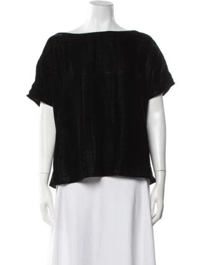 Pre-owned Akris Patterned Bateau Neckline Top In Black