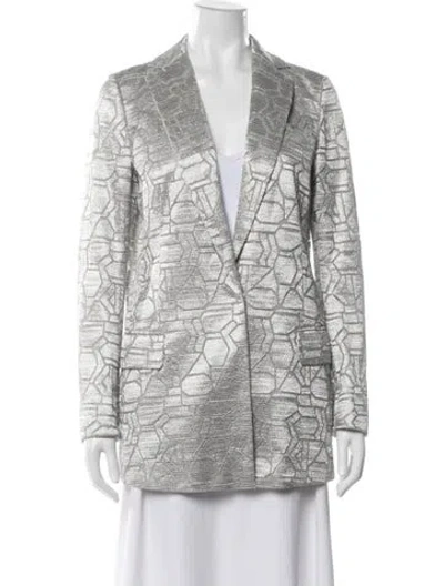 Pre-owned Akris Patterned Blazer In Gray