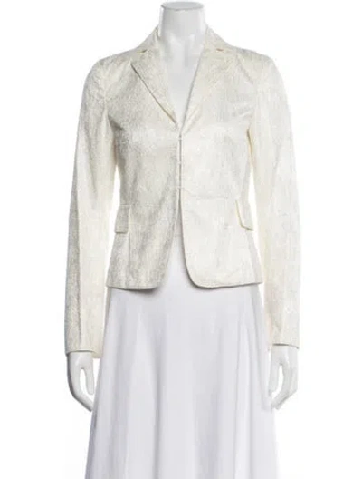 Pre-owned Akris Patterned Blazer In White