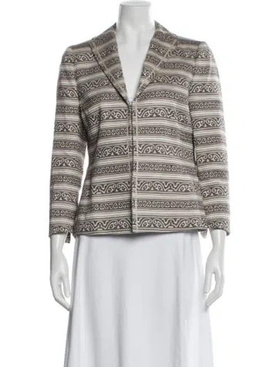 Pre-owned Akris Patterned Blazer In White