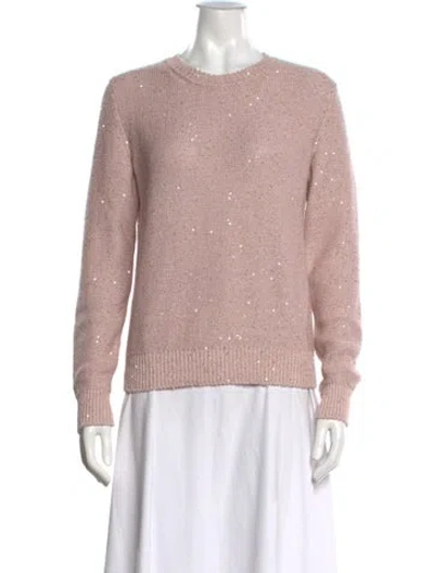 Pre-owned Akris Patterned Crew Neck Sweater In Pink