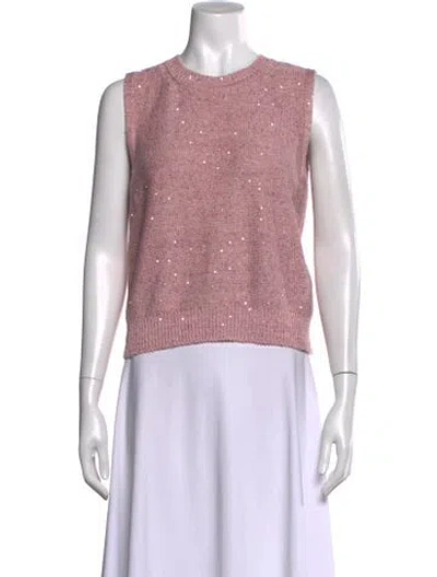 Pre-owned Akris Patterned Crew Neck Sweater W/ Tags In Pink