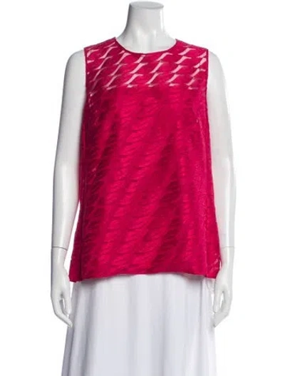 Pre-owned Akris Patterned Crew Neck Top In Pink