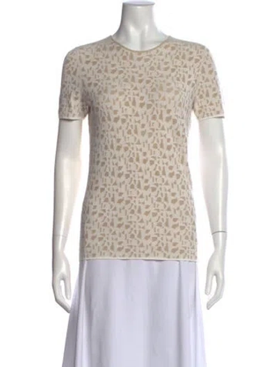 Pre-owned Akris Patterned Crew Neck T-shirt In Neutral