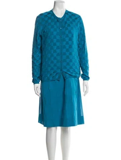 Pre-owned Akris Patterned Dress Set In Blue