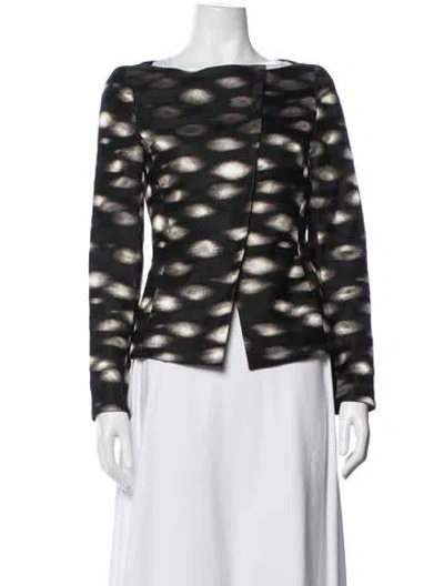 Pre-owned Akris Patterned Jacket In Black/brown/metallic