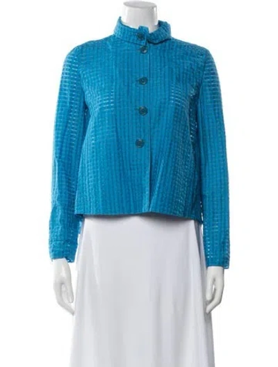 Pre-owned Akris Patterned Jacket In Blue