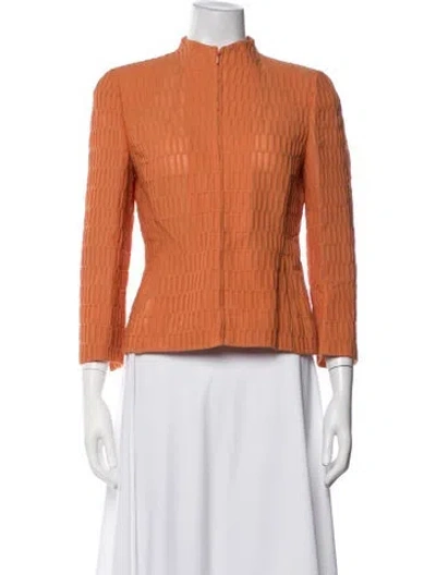 Pre-owned Akris Patterned Jacket In Orange