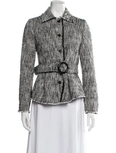 Pre-owned Akris Patterned Jacket In White