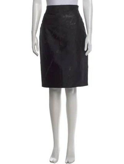 Pre-owned Akris Patterned Knee-length Skirt W/ Tags In Black