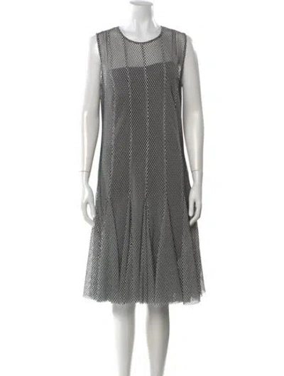 Pre-owned Akris Patterned Midi Length Dress In Black
