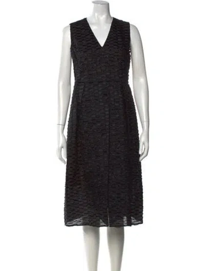 Pre-owned Akris Patterned Midi Length Dress In Black