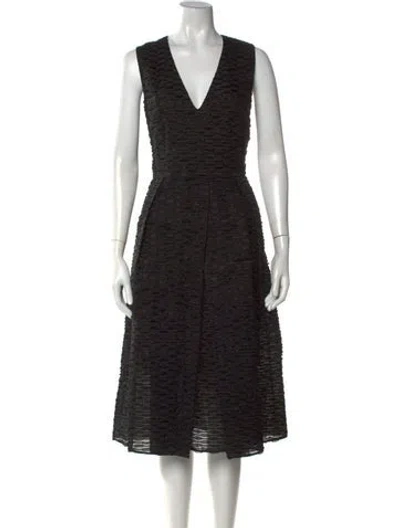 Pre-owned Akris Patterned Midi Length Dress In Black