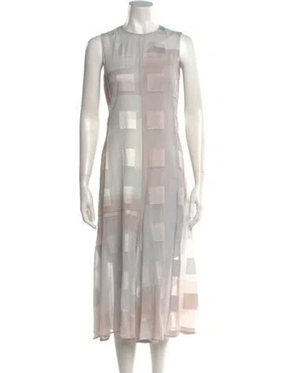 Pre-owned Akris Patterned Midi Length Dress In Gray