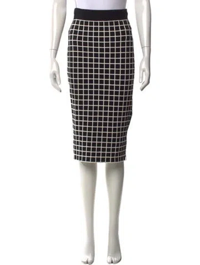Pre-owned Akris Patterned Midi Length Skirt In Black