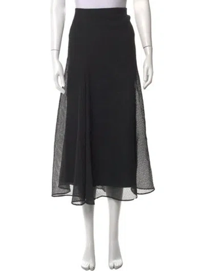 Pre-owned Akris Patterned Midi Length Skirt W/ Tags In Black
