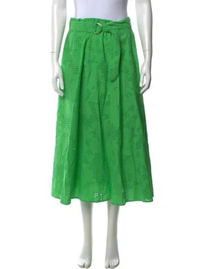 Pre-owned Akris Patterned Midi Length Skirt W/ Tags In Green