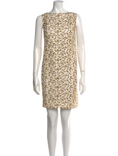Pre-owned Akris Patterned Mini Dress In Gold