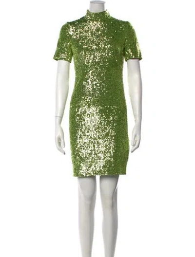 Pre-owned Akris Patterned Mini Dress In Green