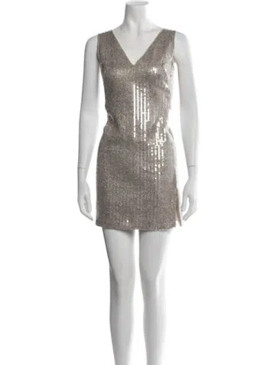 Pre-owned Akris Patterned Mini Dress In Neutrals