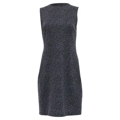 Akris Patterned Mini Shift Dress In Grey Wool In Black