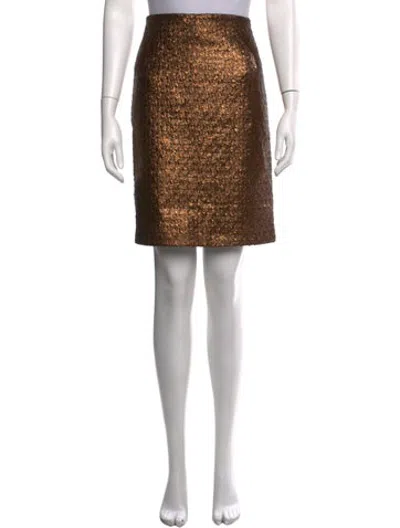 Pre-owned Akris Patterned Mini Skirt W/ Tags In Brown