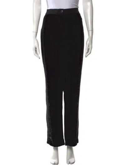 Pre-owned Akris Patterned Straight Leg Pants In Black