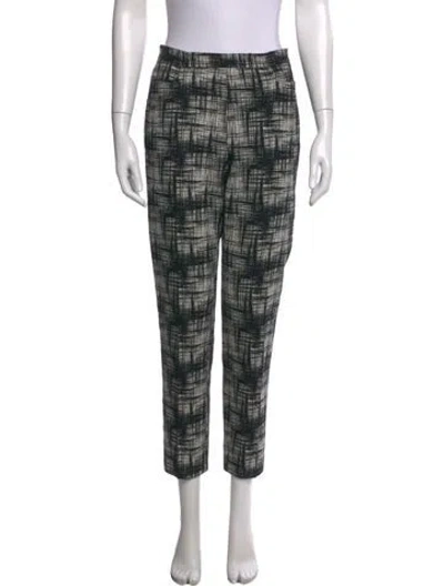 Pre-owned Akris Patterned Straight Leg Pants In Black/white