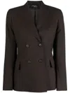Akris Marvin Cashmere Flannel Double-breasted Jacket In Brown