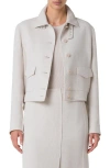 Akris Wes Short Boxy Wool Jacket In Greige