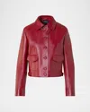 Akris Peer Lacquered Leather Short Jacket In Red