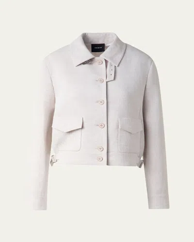 AKRIS PEER TWISTED LINEN DOUBLE-FACE JACKET