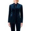 Akris Percival Velvet Neoprene Blazer In Blue