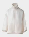 Akris Philia Panama Silk Jacket In Greige