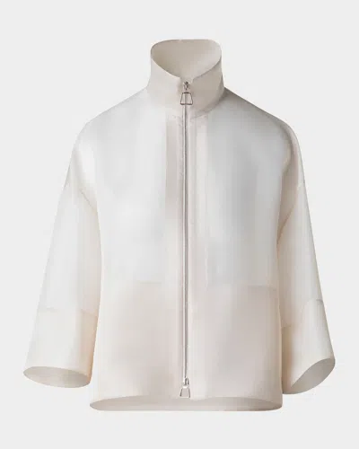 Akris Philia Panama Silk Jacket In Greige