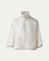 Akris Philia Panama Silk Jacket In Greige