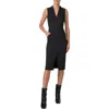 Akris Pinstripe Sleeveless Virgin Wool Sheath Dress In Black Ecru