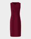 Akris Pintuck Wool-crepe Dress In Purple