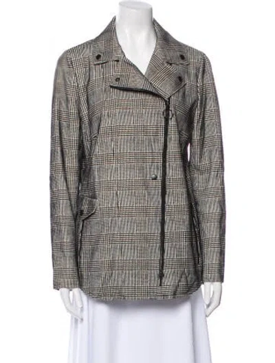 Pre-owned Akris Plaid Print Blazer In Black