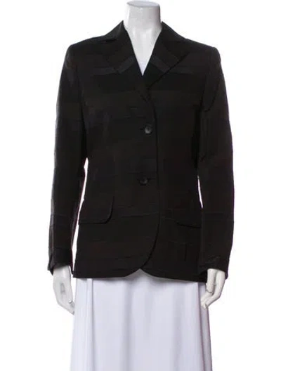 Pre-owned Akris Plaid Print Blazer In Black