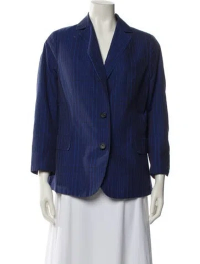 Pre-owned Akris Plaid Print Blazer In Blue